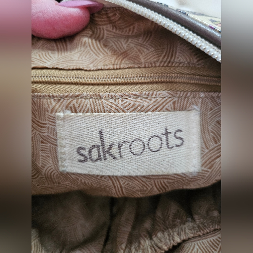 Sakroots Floral Cream Purple Crossbody Bag - Picture 4 of 12